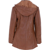 Ashwood Genuine Leather Coat with Detachable Hood Tan: AWL-709