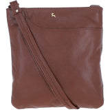Ashwood Leather Curve Pocket Crossbody Bag 2 Tone Tan: 63620