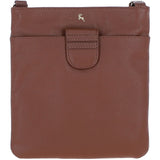 Genuine Leather Crossbody x Shoulder Bag with Golden Accents Cognac: 64239