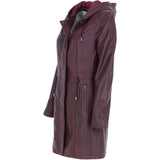Stylish Ashwood Leather Ladies Three Quarter Jacket Burgundy: Emilia
