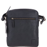 Mens Leather Messenger Bag Black: Logan