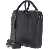 Mens Leather Laptop Messenger Bag Black: JOE