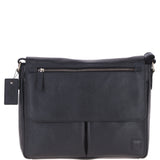 Mens Leather Messenger Bag Black: BLAKE