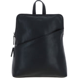 Real Leather Backpack with Multiple Pockets Black: BRUSSELS