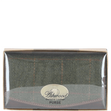 Exquisite Ashwood Leather & Tweed Twist-Lock Purse Tan/Green Check: TW-11-10-TGNH