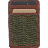 Ashwood Leather & Tweed Card Holder Tan/Green Check: TW-15-010-TGNH
