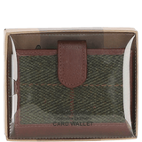 Ashwood Leather & Tweed RFID Secure Wallet Tan/Green Check: TW-16-010-TGNH