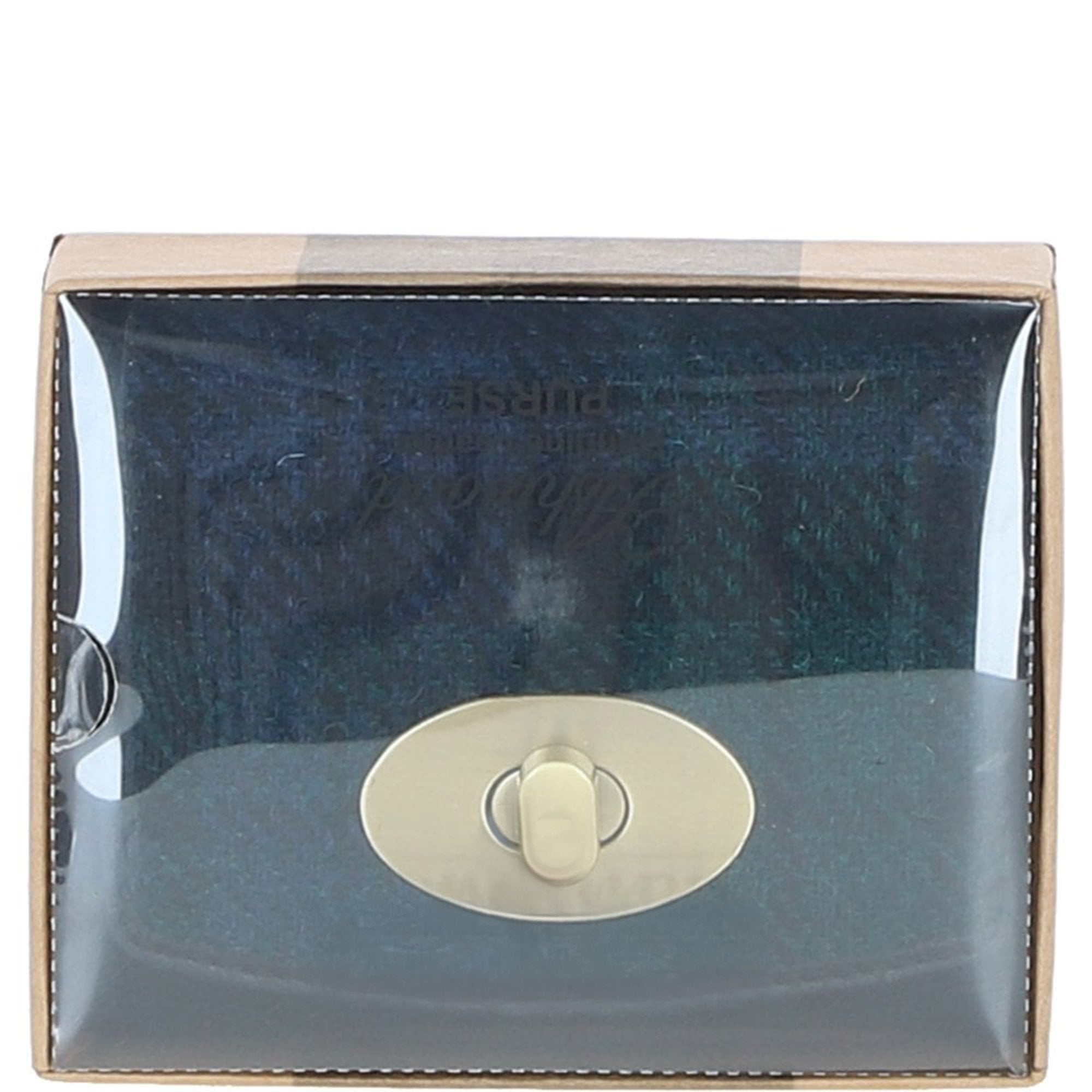 Elegant Ashwood Leather & Harris Tweed® Cloth Trifold Twist-Lock Purse Black/Watch: TW-10-03-BW