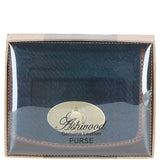 Elegant Ashwood Leather & Harris Tweed® Cloth Trifold Twist-Lock Purse Tan/Watch: TW-10-04-TW
