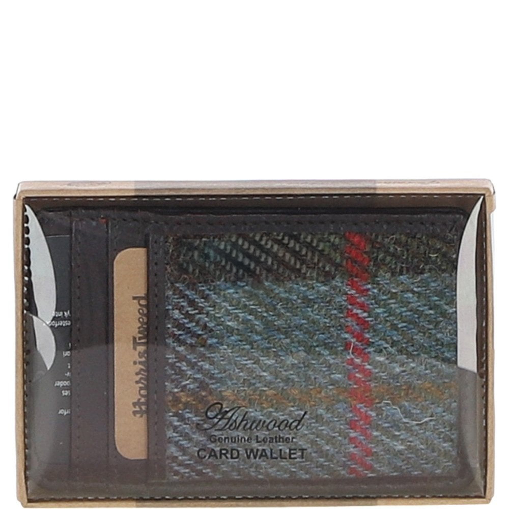 Ashwood Leather & Harris Tweed® Cloth Card Holder Brown/Mcload: TW-15-01-BM