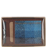 Ashwood Leather & Harris Tweed® Cloth Card Holder Tan/LT Blue: TW-15-05-TB