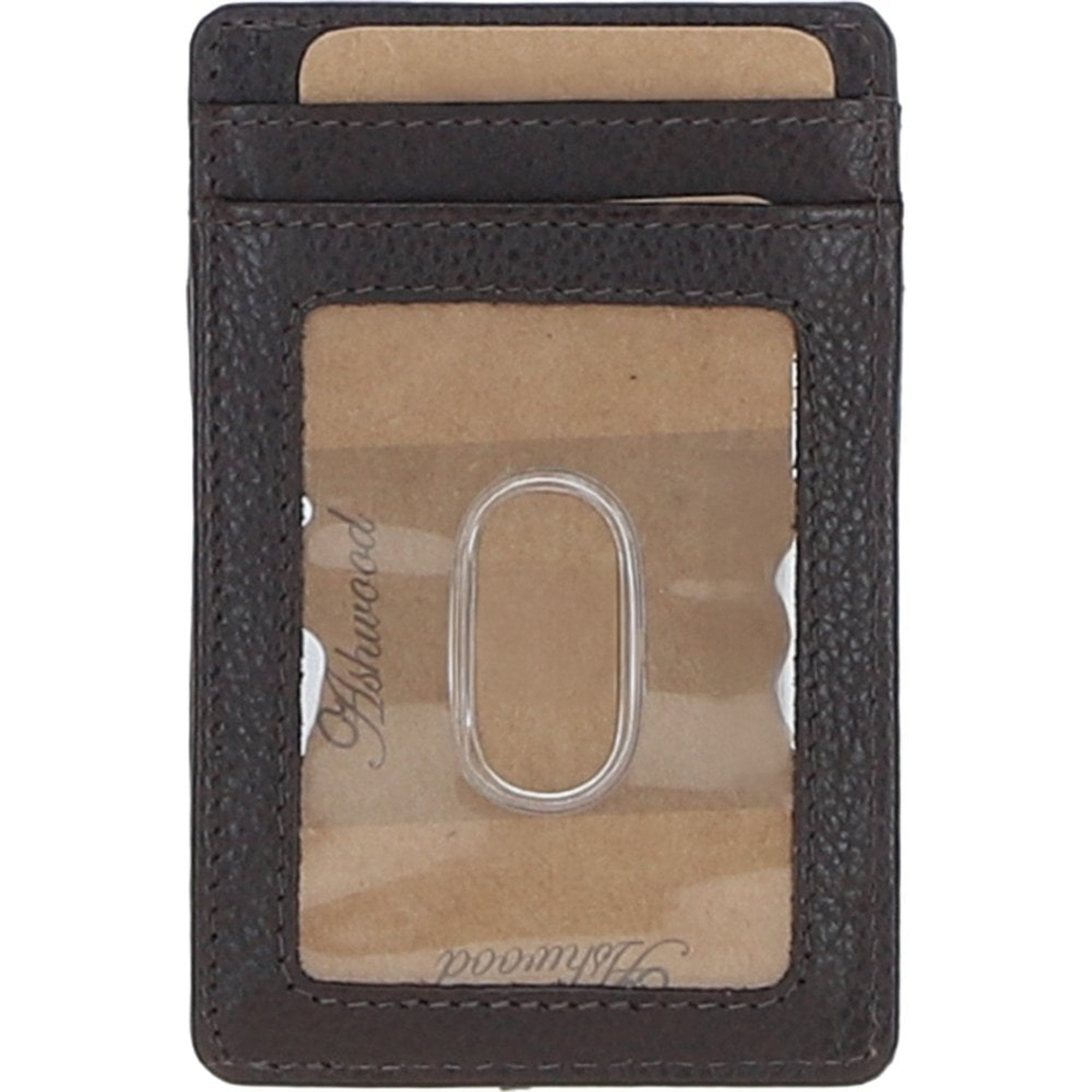 Ashwood Leather & Harris Tweed® Cloth Card Holder Brown/Green: TW-15-09-BG