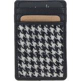 Ashwood Leather & Harris Tweed® Cloth Card Holder Black/White: TW-15-012-BW