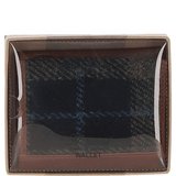 Versatile Ashwood Leather & Harris Tweed® Cloth RFID Secure Wallet Tan/Green/Red: TW-17-08-TR