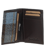 Versatile Ashwood Leather & Harris Tweed® Cloth RFID Secure Wallet Brown/Mcload: TW-17-01-BM