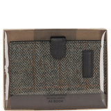 Ashwood Leather & Harris Tweed® Cloth A6 Notebook Brown/Green: TW-18-09-BG