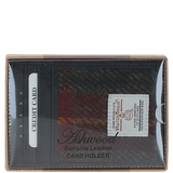 Ashwood Leather & Harris Tweed® Cloth Stylish Flat Card Holder Black/Green/Red: TW-52-07-BR