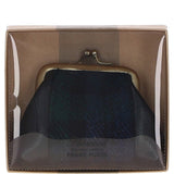 Ashwood Leather & Harris Tweed® Cloth Classic kiss-lock Purse Black/Watch: TW-13-03-BW