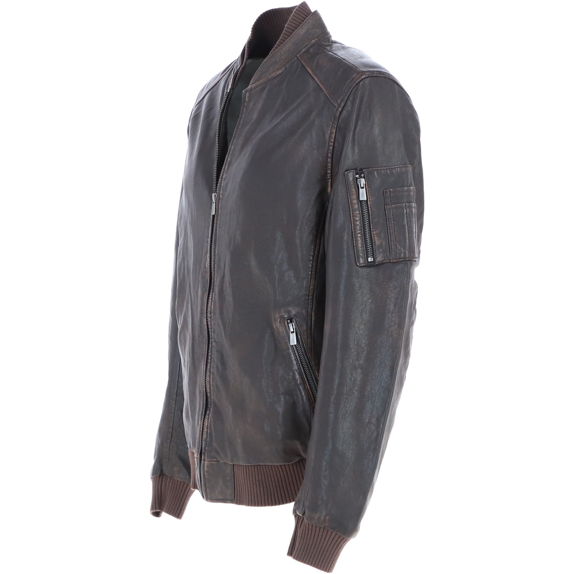 Ashwood Leather Vintage Style Rub Off Jacket in Coffee Brown: Samos