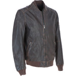Ashwood Leather Vintage Style Rub Off Jacket in Coffee Brown: Samos
