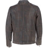 Mens Real Leather Biker Jacket Coffee/Brown: AWM-Lent