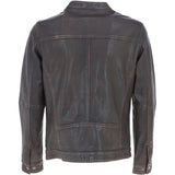 Ashwood Mens Leather Ruboff Biker Jacket Coffee/Brn: AMJ-3