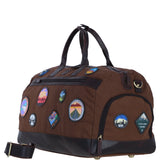 Fenland Heritage Canvas Travel Holdall with Adventure Patch's Brandy/Green: Fen-747
