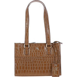 Women's Leather Shoulder Handbag Tan/croc: 63788