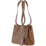 Women's Leather Shoulder Handbag Tan/croc: 63788