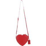 Heart-Shape Leather Crossbody Bag with Floral Lining Red: Y-70