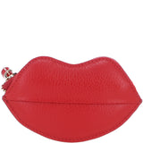 RFID Protected Lip-Shaped Leather Keyring Purse with Wrist Strap Red: Y-73