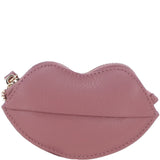 RFID Protected Lip-Shaped Leather Keyring Purse with Wrist Strap Rose: Y-73