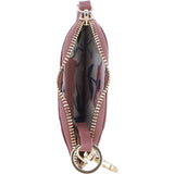 RFID Protected Lip-Shaped Leather Keyring Purse with Wrist Strap Rose: Y-73