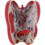 Elegant Heart-Shaped RFID Leather Keyring Purse Red: Y-71