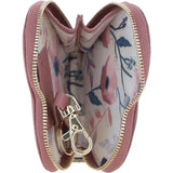 Elegant Heart-Shaped RFID Leather Keyring Purse Rose: Y-71