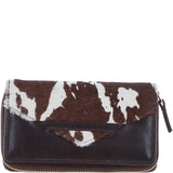Brampton London Hair-On Leather RFID Zip-Around Purse Brown: P-28/H