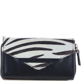 Brampton London Hair-On Leather RFID Zip-Around Purse Black: P-28/H