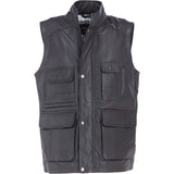 Premium Men's Brown Leather Utility Vest with Multiple Pockets: friends