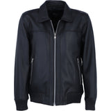 Men's Real Leather Bomber Jacket Black: AWM-Bomber