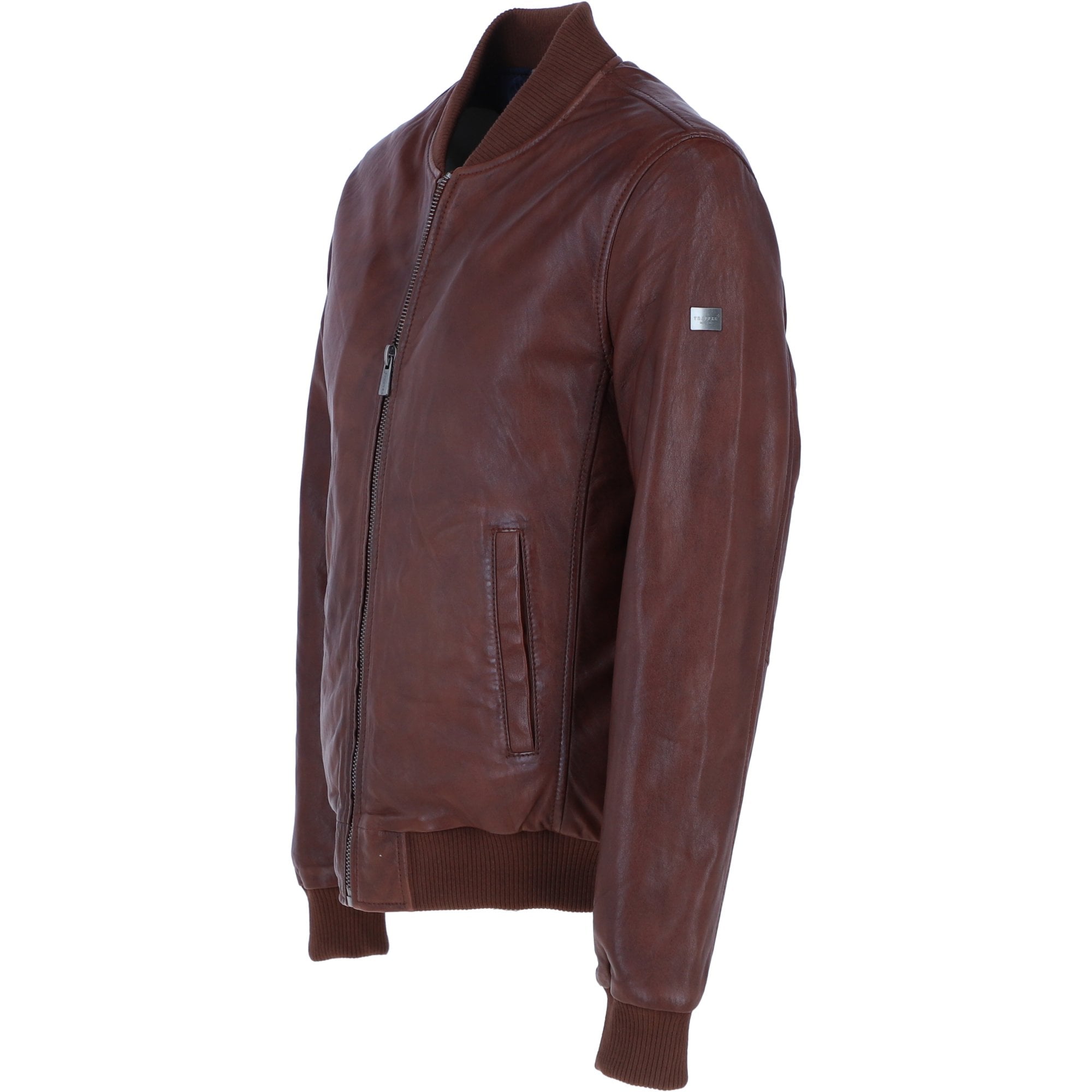 Men’s Genuine Leather Trapper Bomber Jacket Dessert: Bomber W25