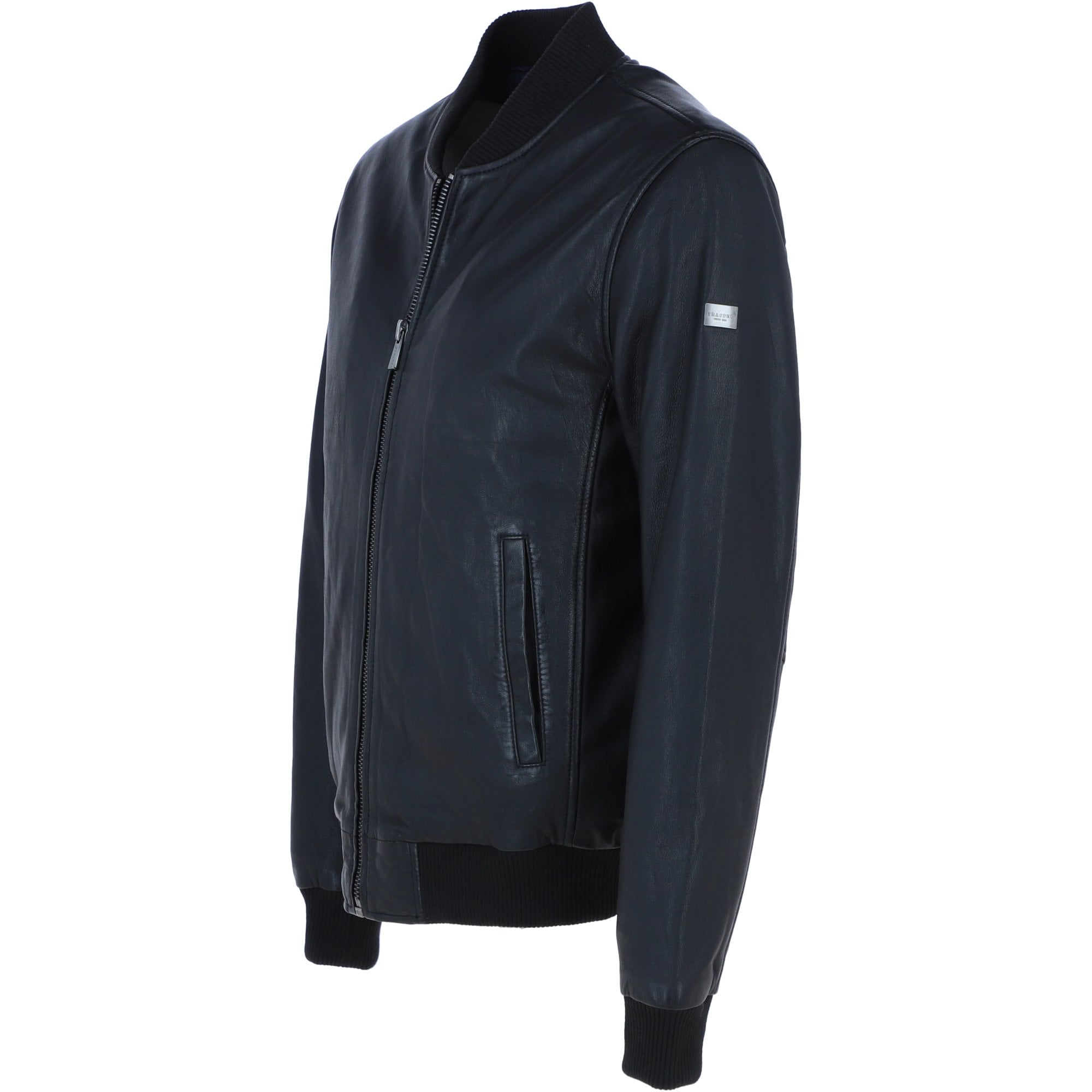 Men’s Genuine Leather Trapper Bomber Jacket Black: Bomber W25