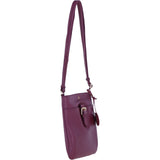 Ashwood Leather Smart Tab Cross Body Bag Wine: 63621/Tab
