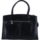 Ashwood Leather Structured Handbag with Detachable Strap and Multiple Compartments in Black: C-76