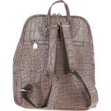 Ashwood Leather Backpack with Multiple Pockets and Golden Hardware in Mushroom: C-74