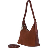 Ashwood Leather and Suede Shoulder Bag with Replaceable Crossbody Strap in Tan: S-52