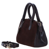 Ashwood Leather and Suede Ladies Handbag with Detachable Crossbody Strap in Brown: S-54
