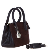Ashwood Leather and Suede Ladies Handbag with Detachable Crossbody Strap in Brown: S-54