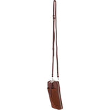 Ashwood Leather and Suede Slim Crossbody Phone Pouch with Card Slots in Tan: S-51