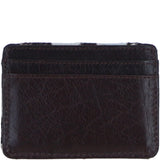 Ashwood Leather Hair-on-Hide Card Holder Wallet with Stud Fastening in Brown: H-59
