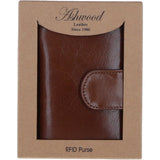 Ladies Ashwood Leather RFID Protected Purse in Tan: C-70